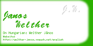 janos welther business card